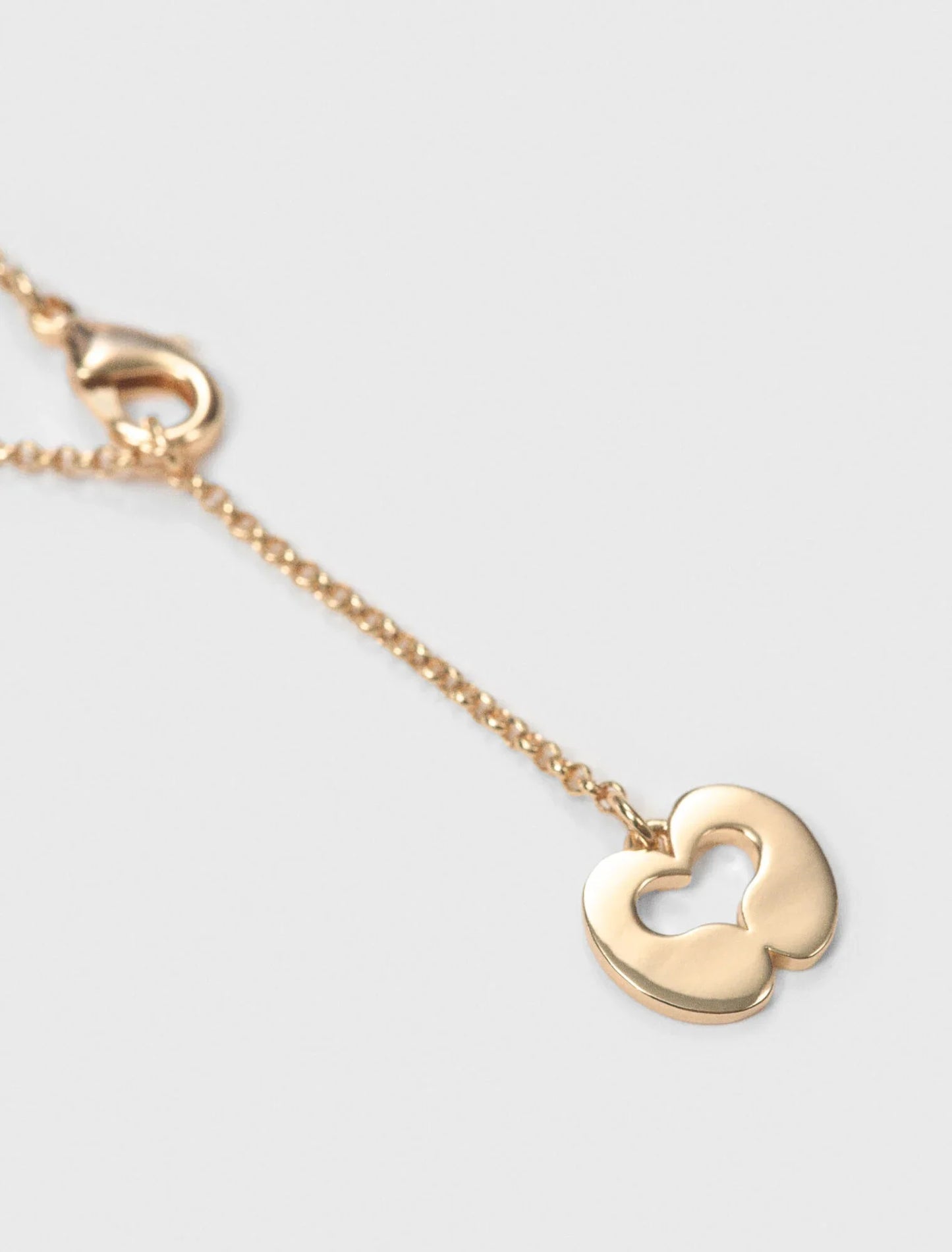 Double Rhinestone Charm Necklace Gold