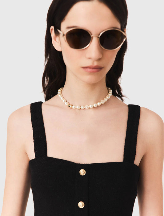 Pearl choker necklace Gold