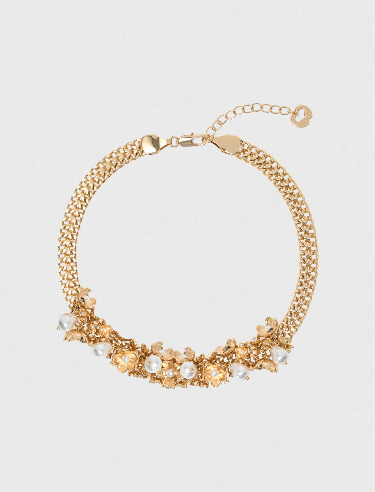 Asymmetric wide chain bracelet Gold
