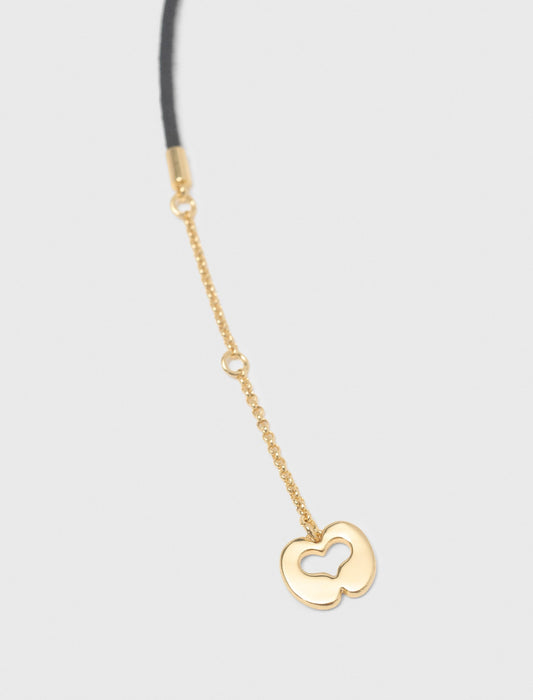 Flower detail cord necklace Gold