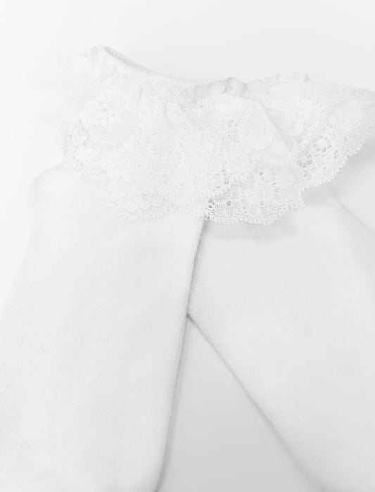 White-lace frill socks