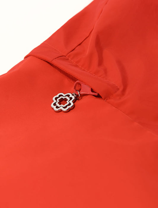 Red-Retractable scarf hood