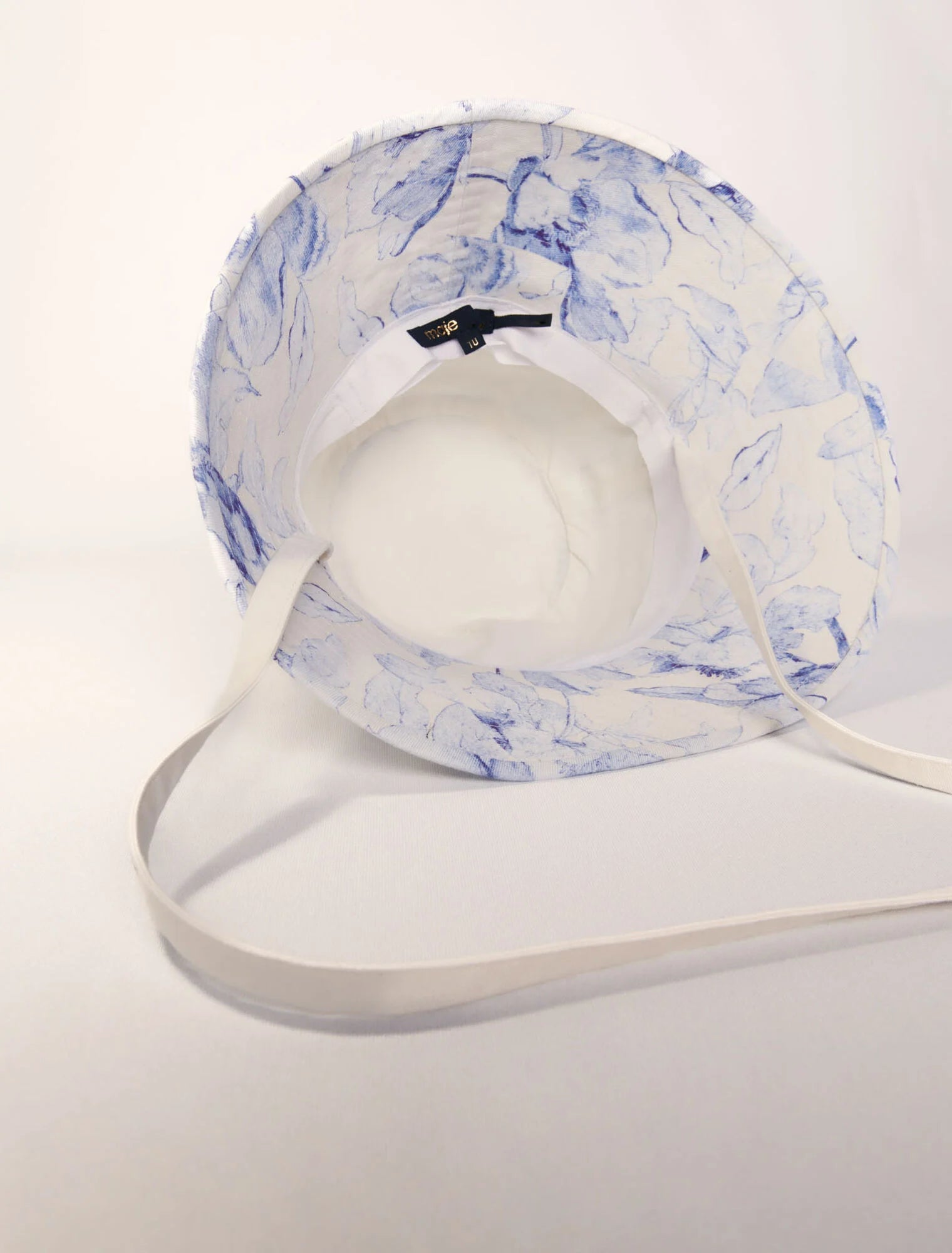 White/Blue-Watercolour themed long bucket hat