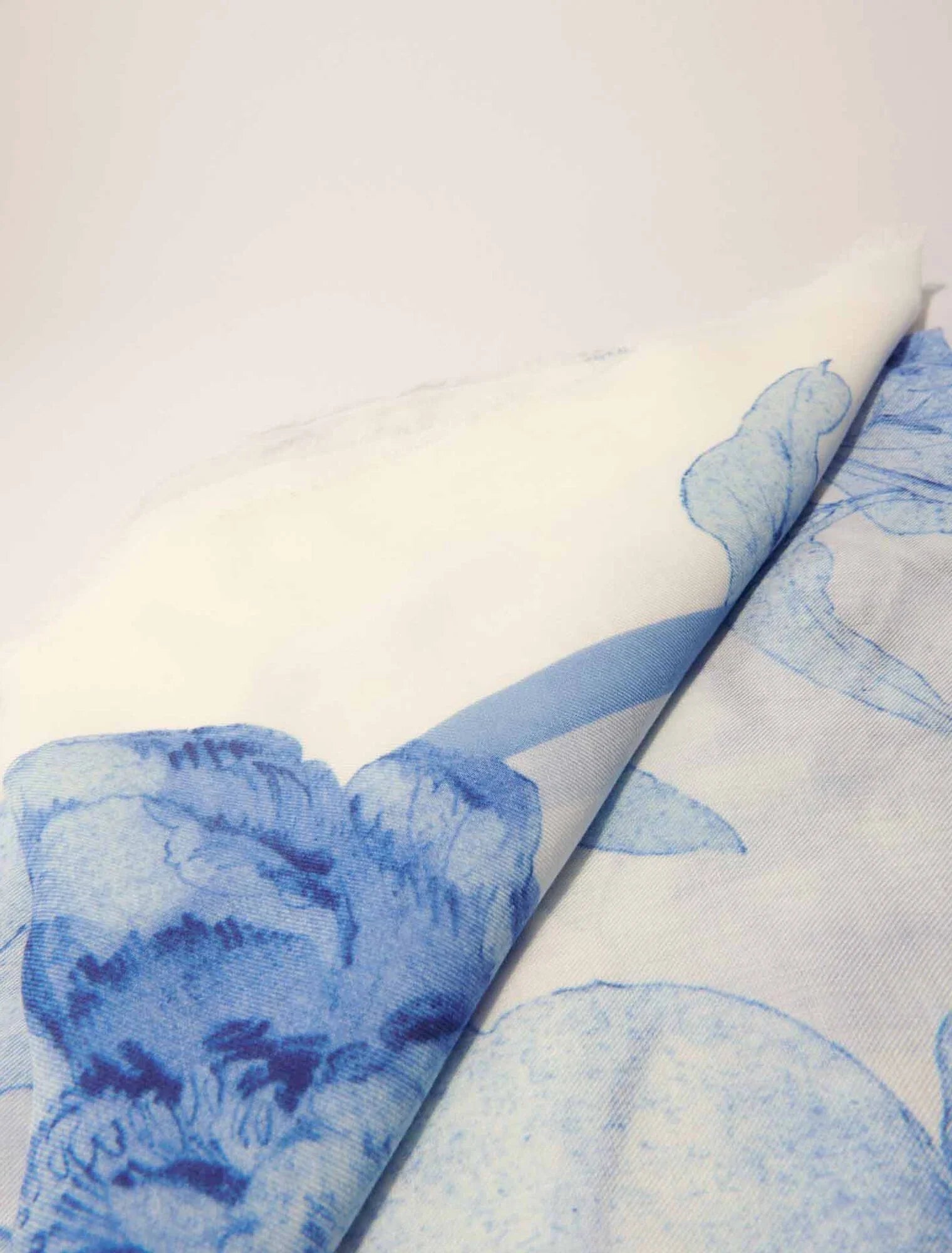 White/Blue-Watercolour theme shawl