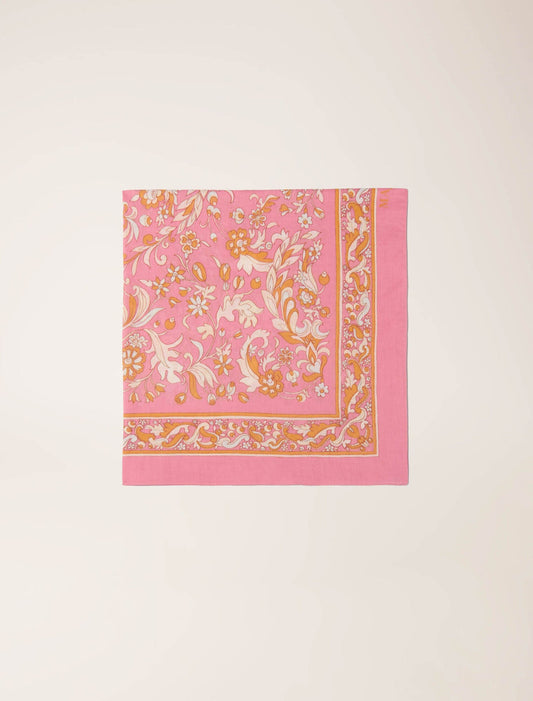 Pink-featured-Floral print scarf