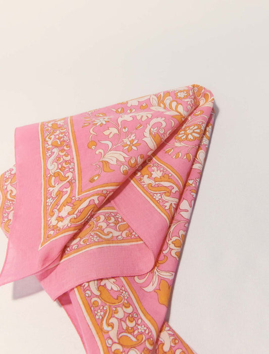 Pink-Floral print scarf