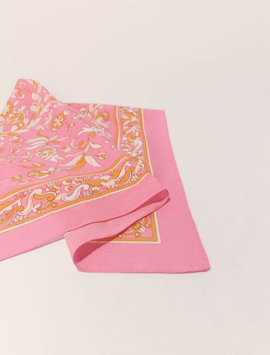 Pink-Floral print scarf