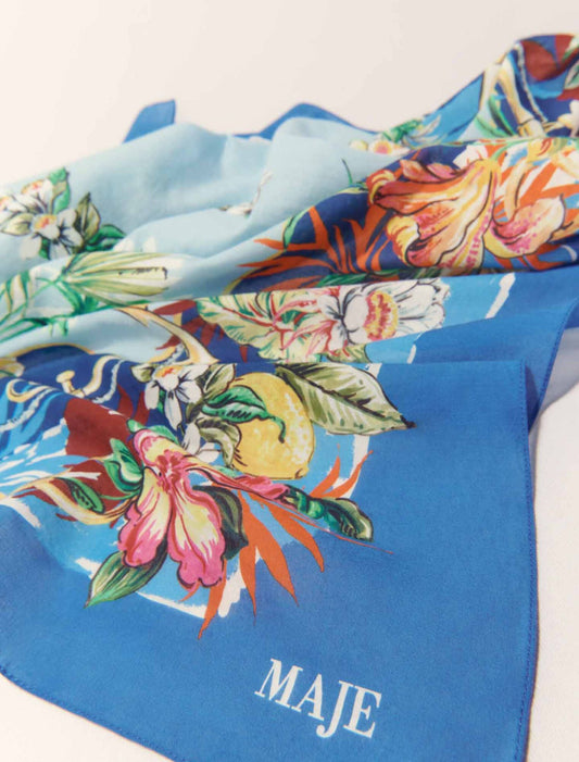Multicolor floral print-90x90cm square in cotton print