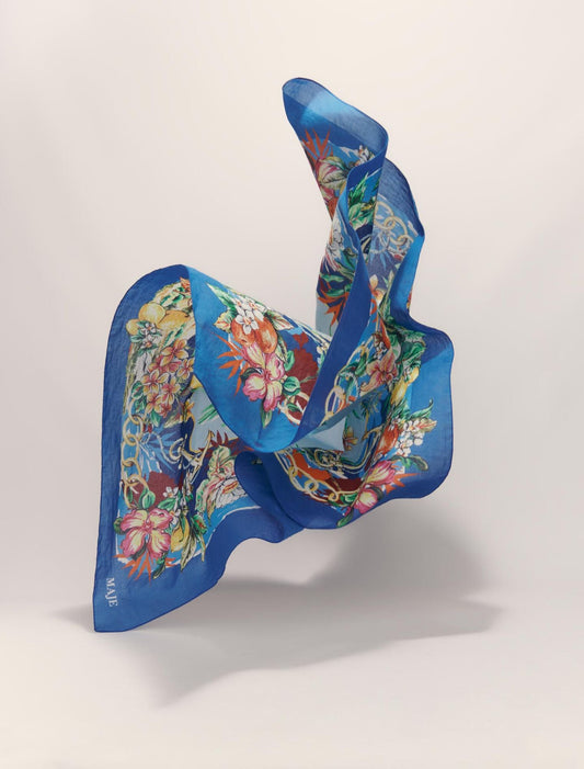 Multicolor floral print-90x90cm square in cotton print