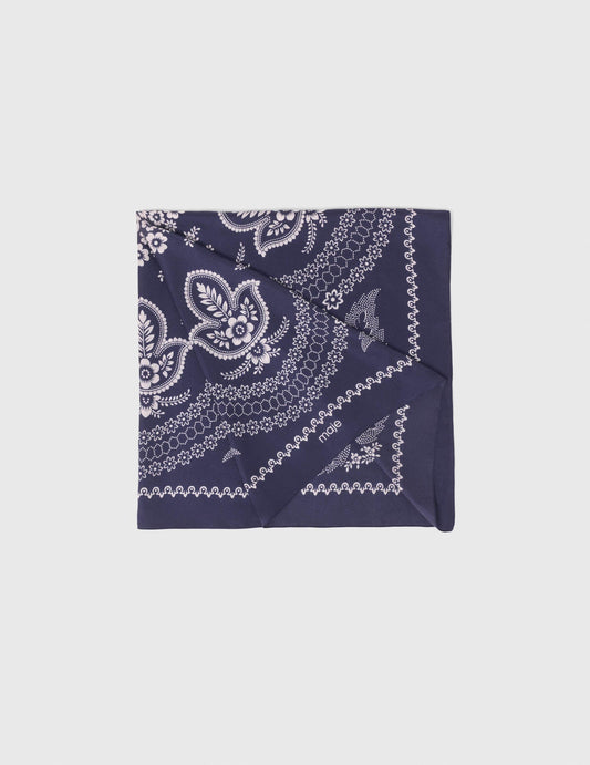 90x90 cm printed silk square scarf