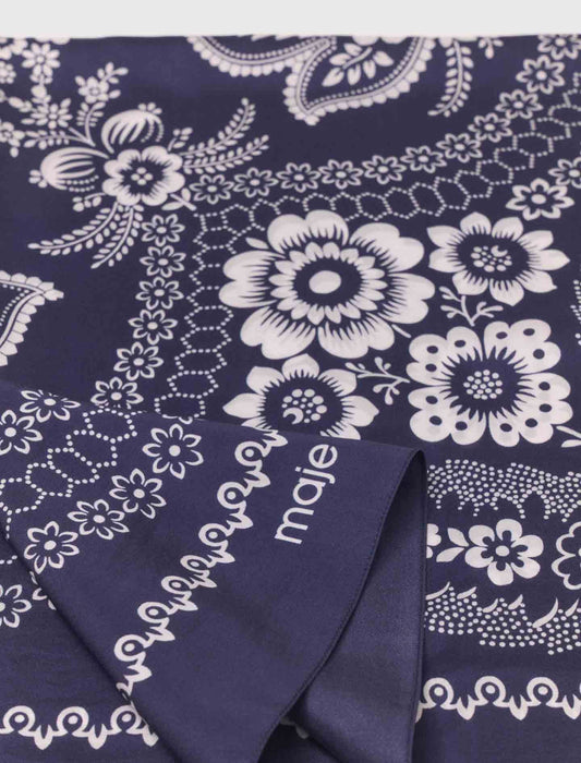 90x90 cm printed silk square scarf