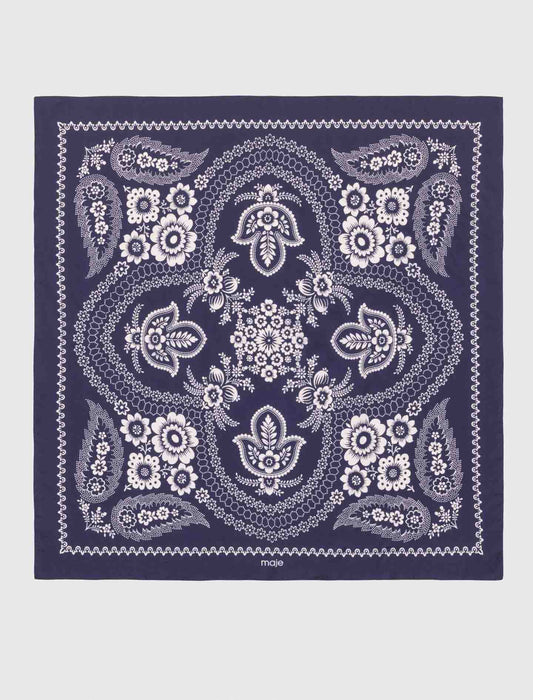 90x90 cm printed silk square scarf
