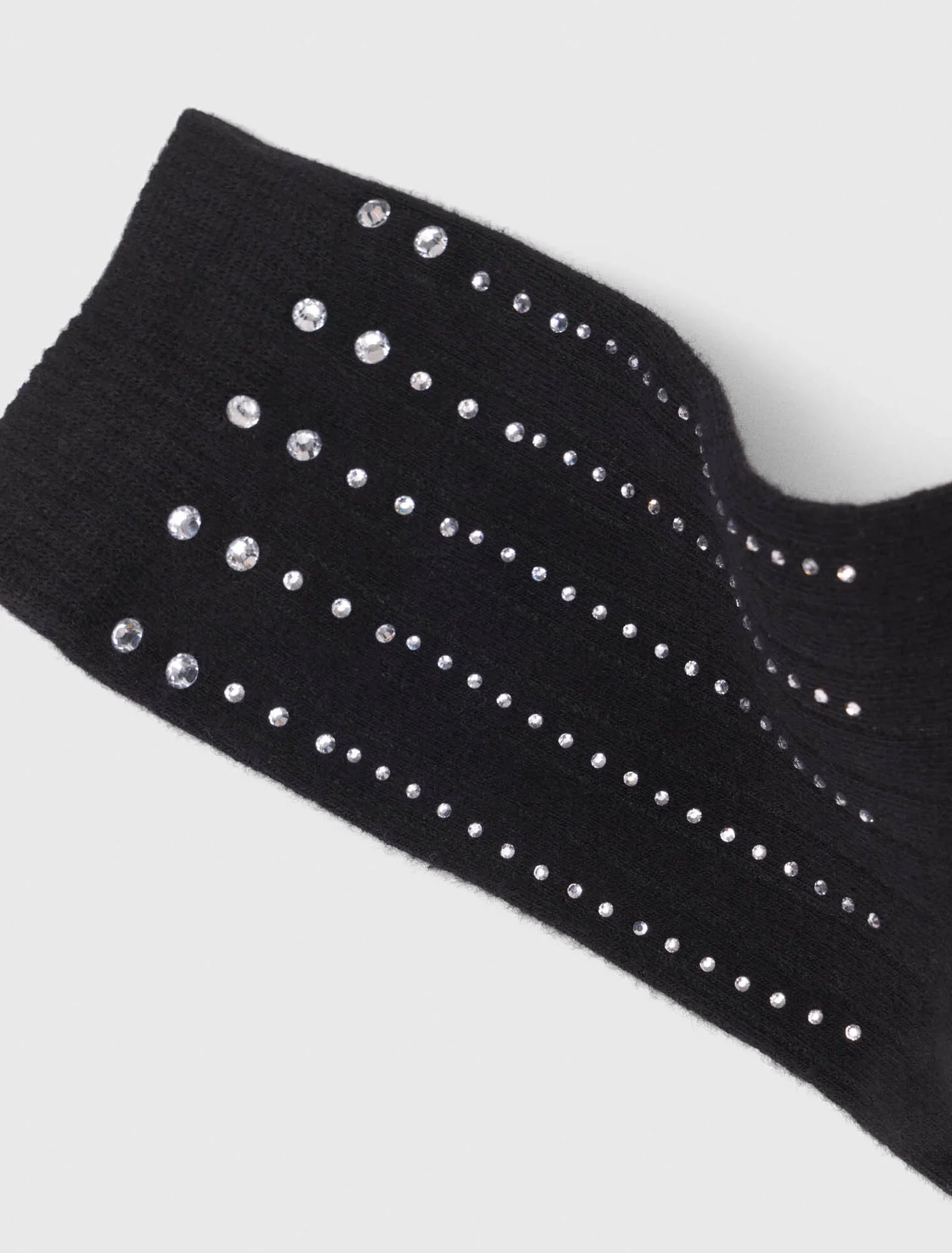 Rhinestone cotton socks Black