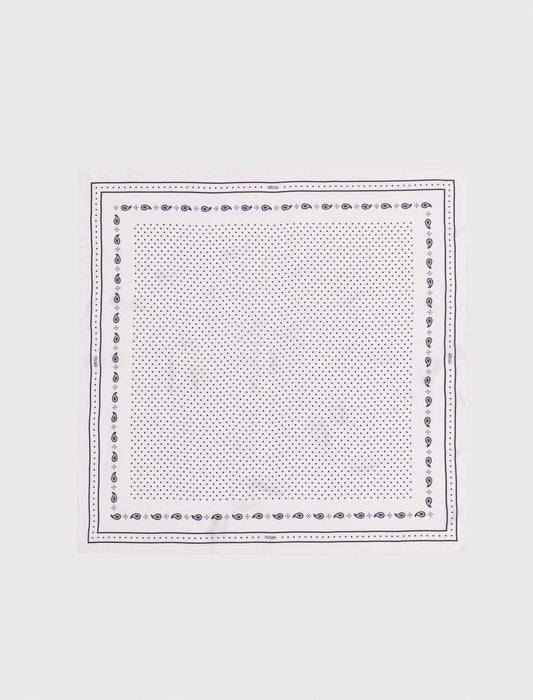 وشاح حريري مطبوع 90 × 90 لون بيج