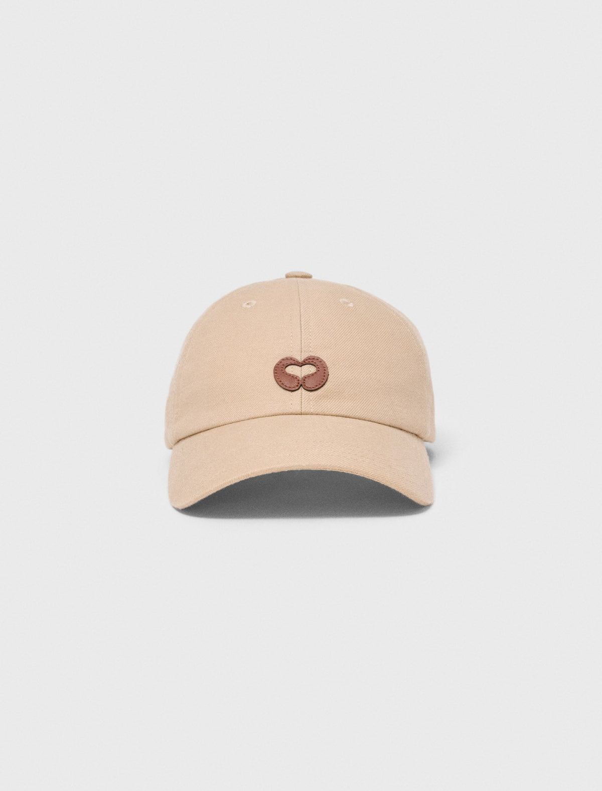Linen blend cap with logo Beige
