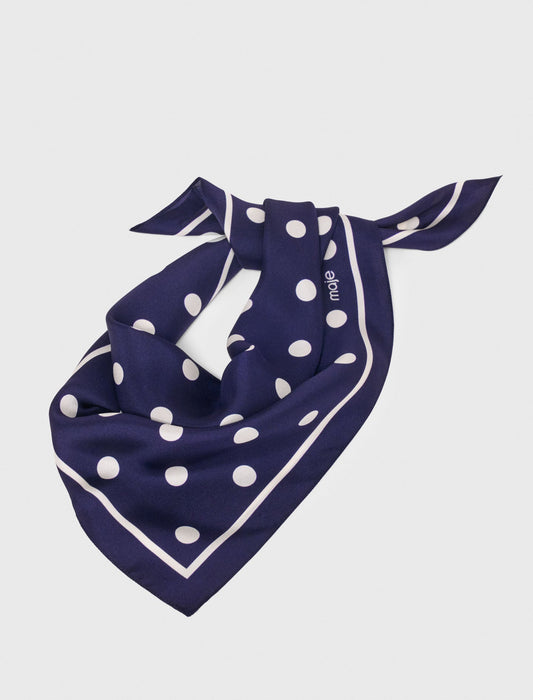 Silk polka dot bandana Navy Dots Print