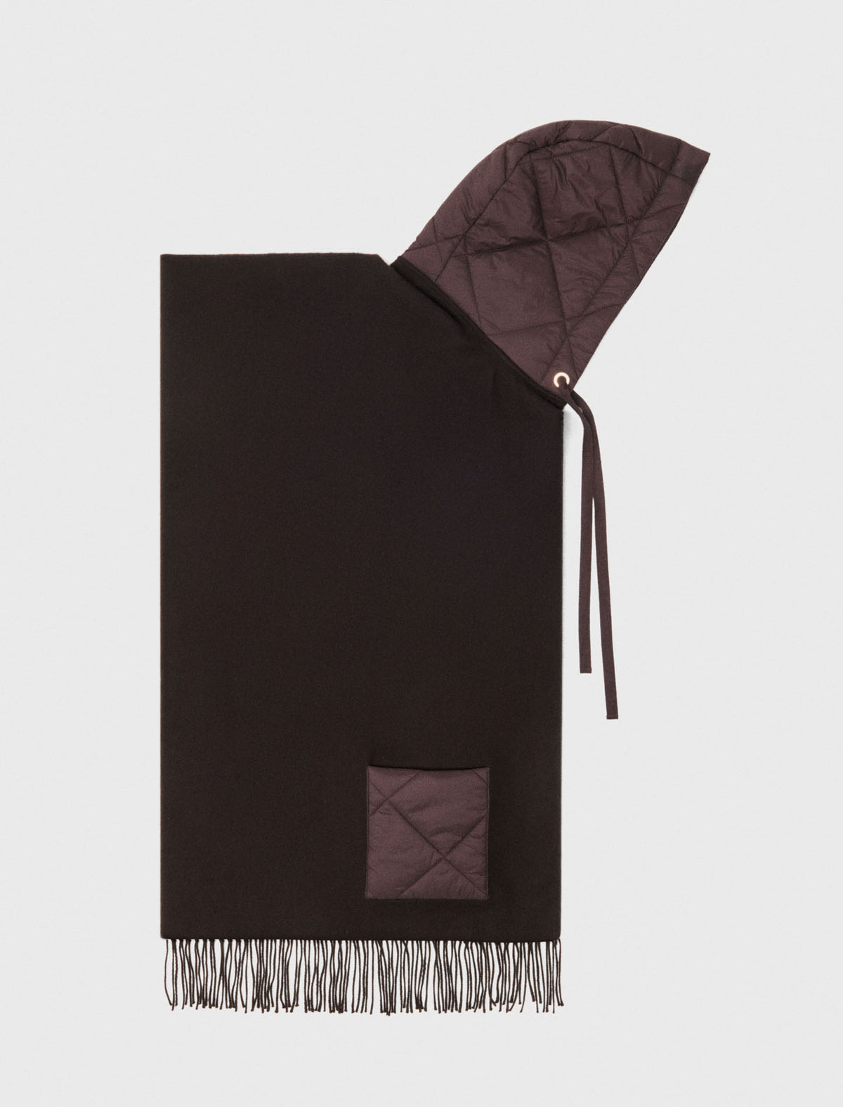 Hooded wool scarf Brown
