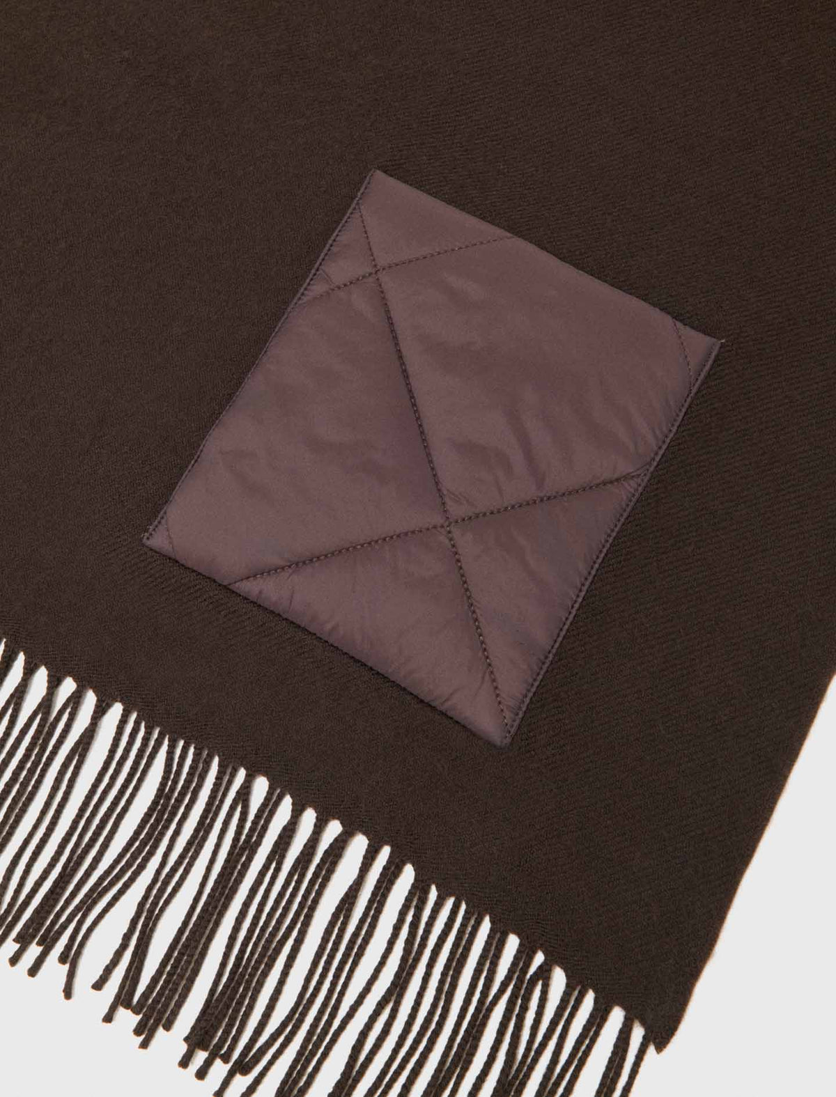 Hooded wool scarf Brown