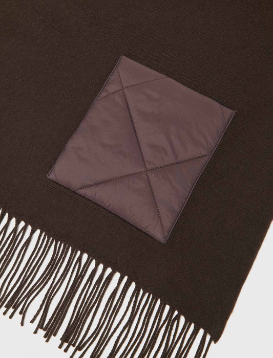 Hooded wool scarf Brown