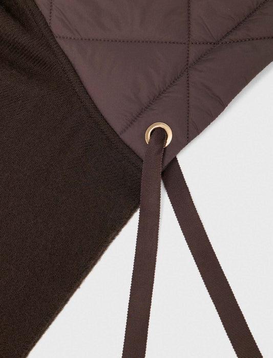 Hooded wool scarf Brown