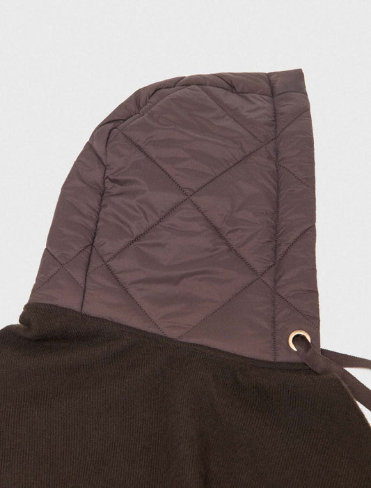 Hooded wool scarf Brown