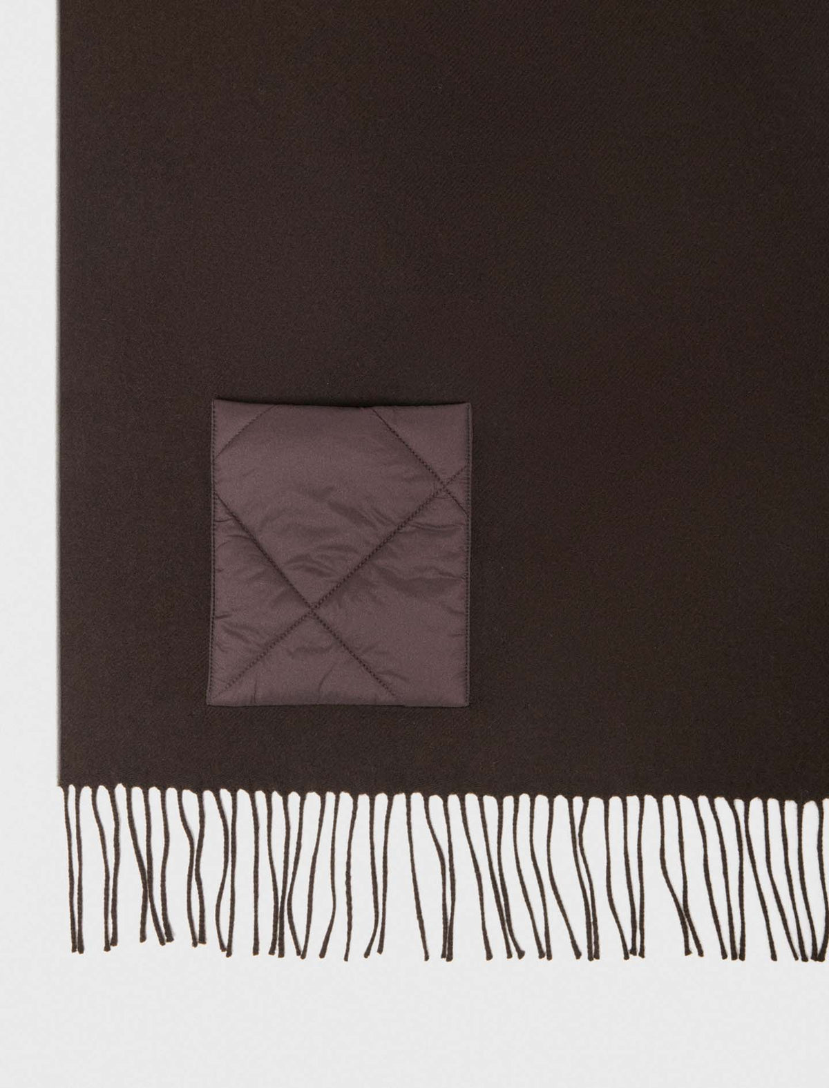 Hooded wool scarf Brown
