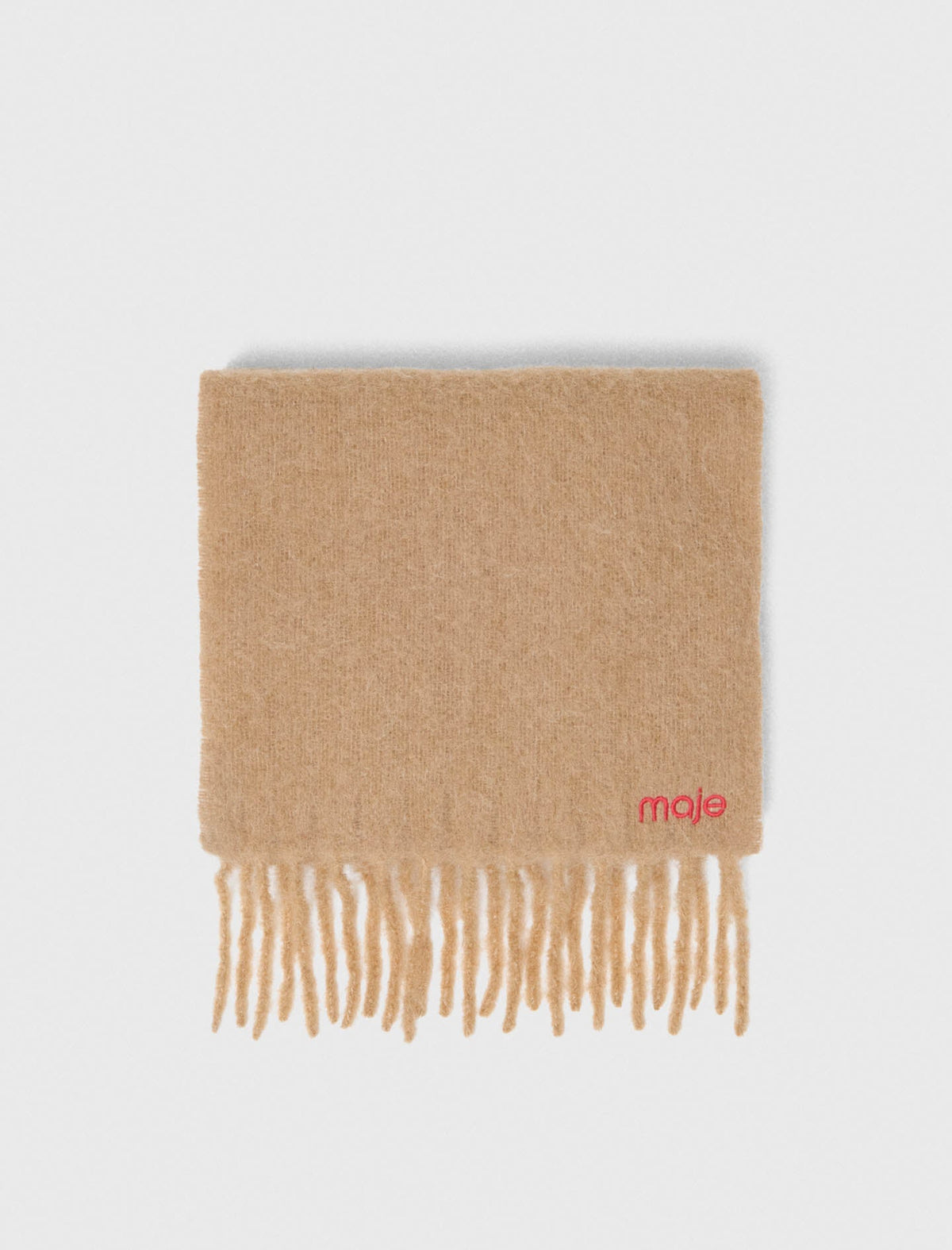 Wool and alpaca blend scarf Camel