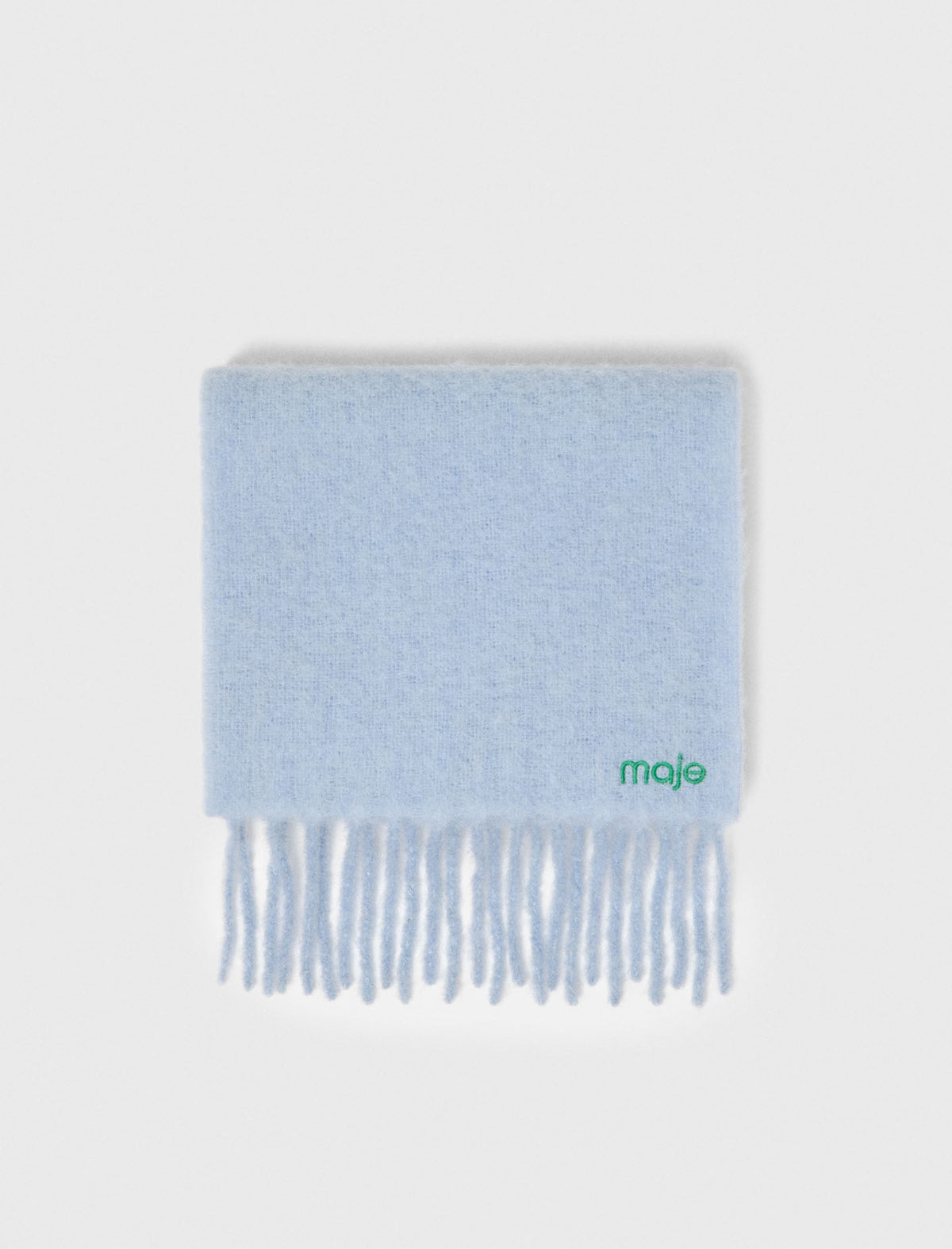 Wool and alpaca blend scarf Blue Sky