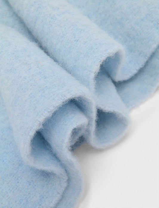 Wool and alpaca blend scarf Blue Sky