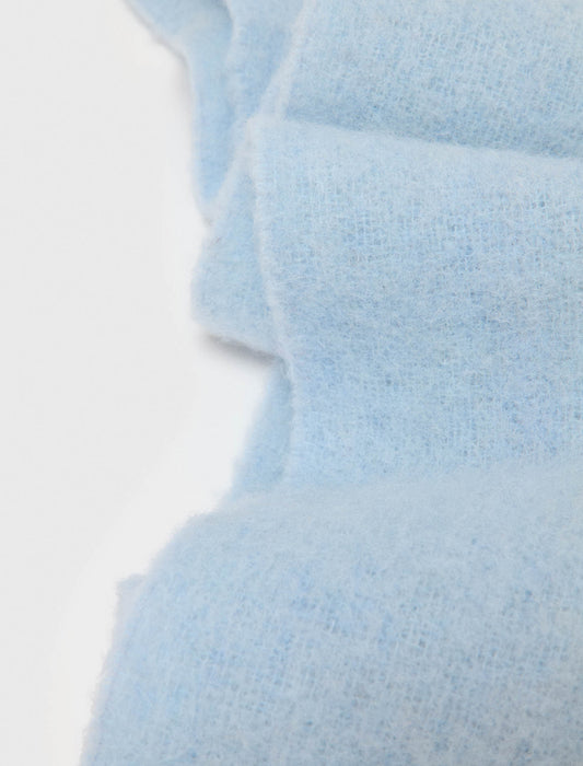 Wool and alpaca blend scarf Blue Sky