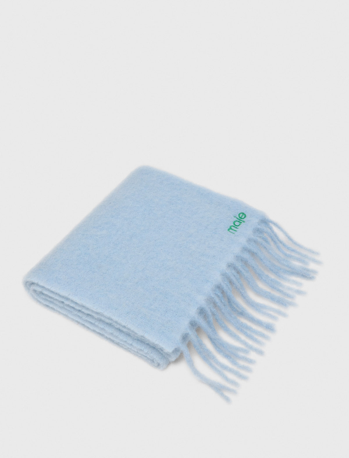 Wool and alpaca blend scarf Blue Sky