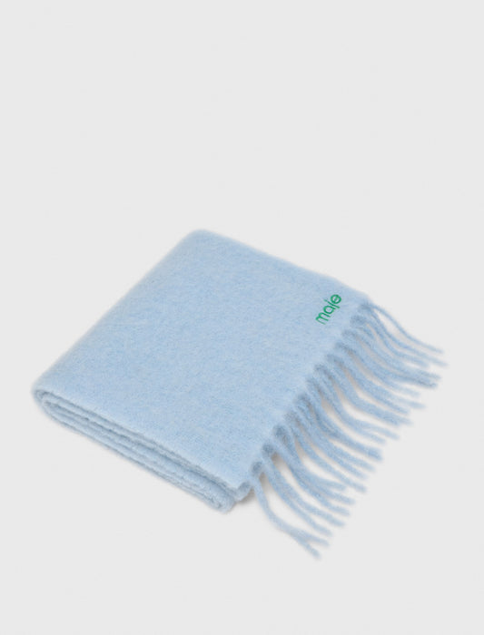 Wool and alpaca blend scarf Blue Sky