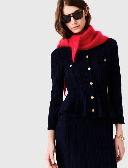 Wool triangle scarf Red