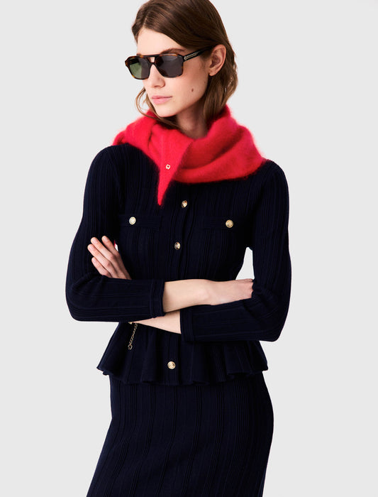 Wool triangle scarf Red