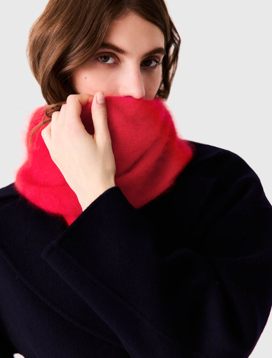 Wool triangle scarf Red