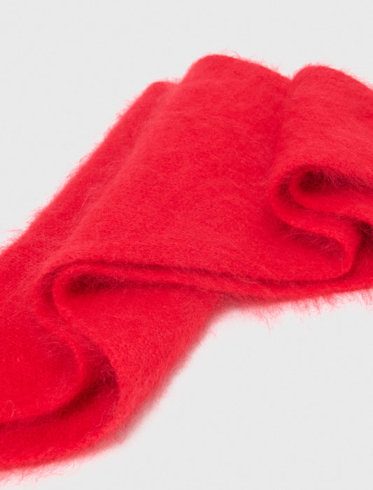 Wool triangle scarf Red