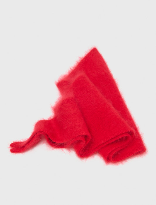 Wool triangle scarf Red