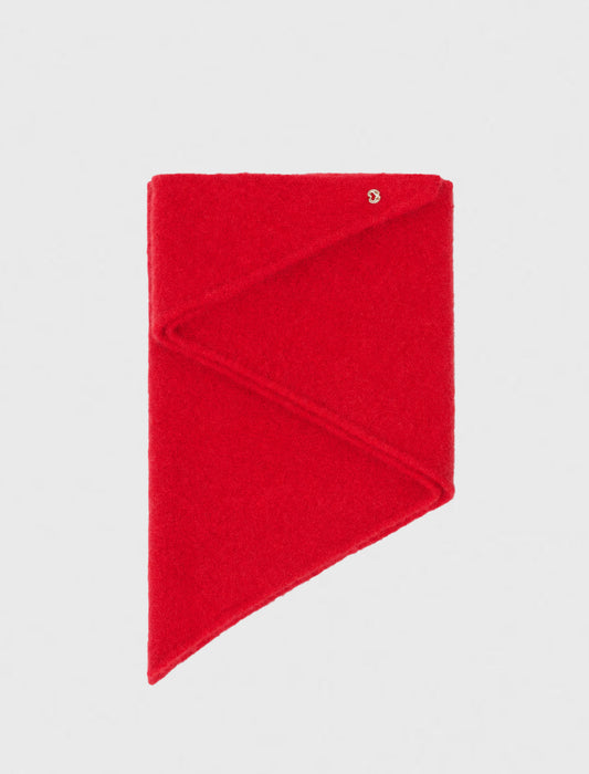 Wool triangle scarf Red