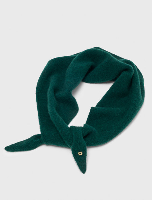 Yak blend triangle scarf Bottle Green