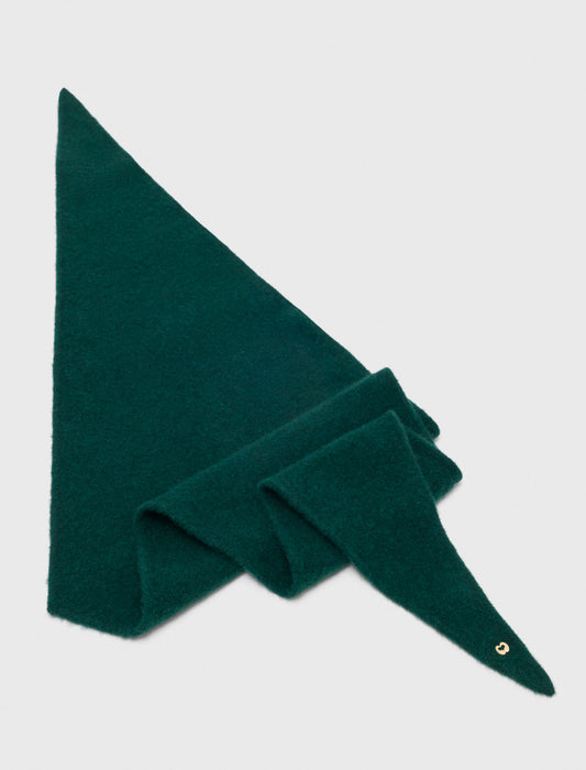 Yak blend triangle scarf Bottle Green