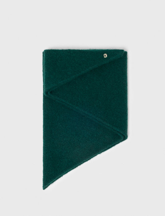 Yak blend triangle scarf Bottle Green