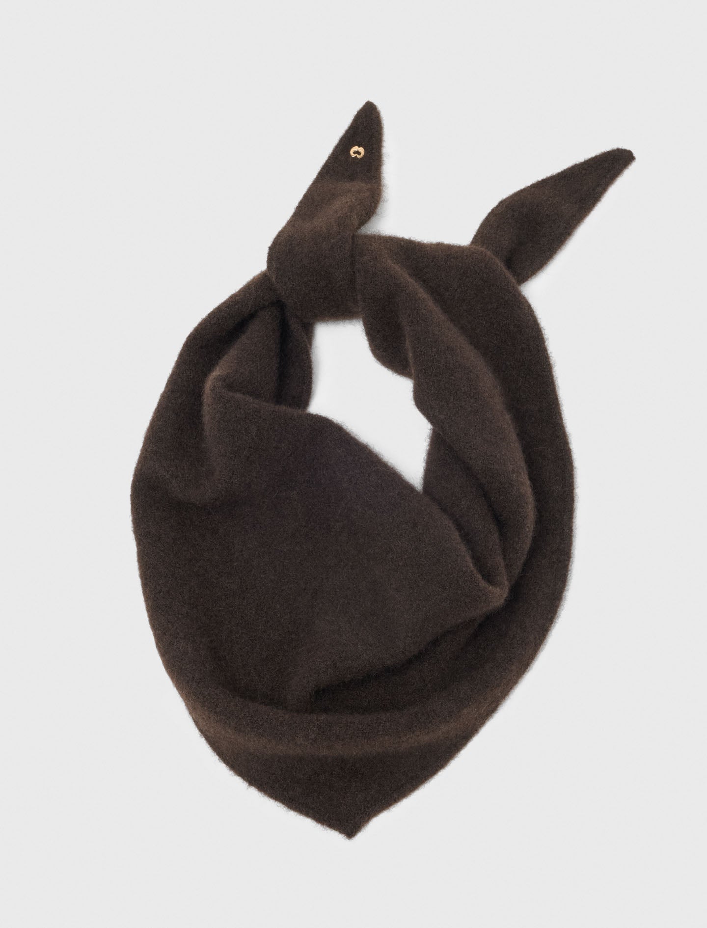 Yak blend triangle scarf Dark Brown