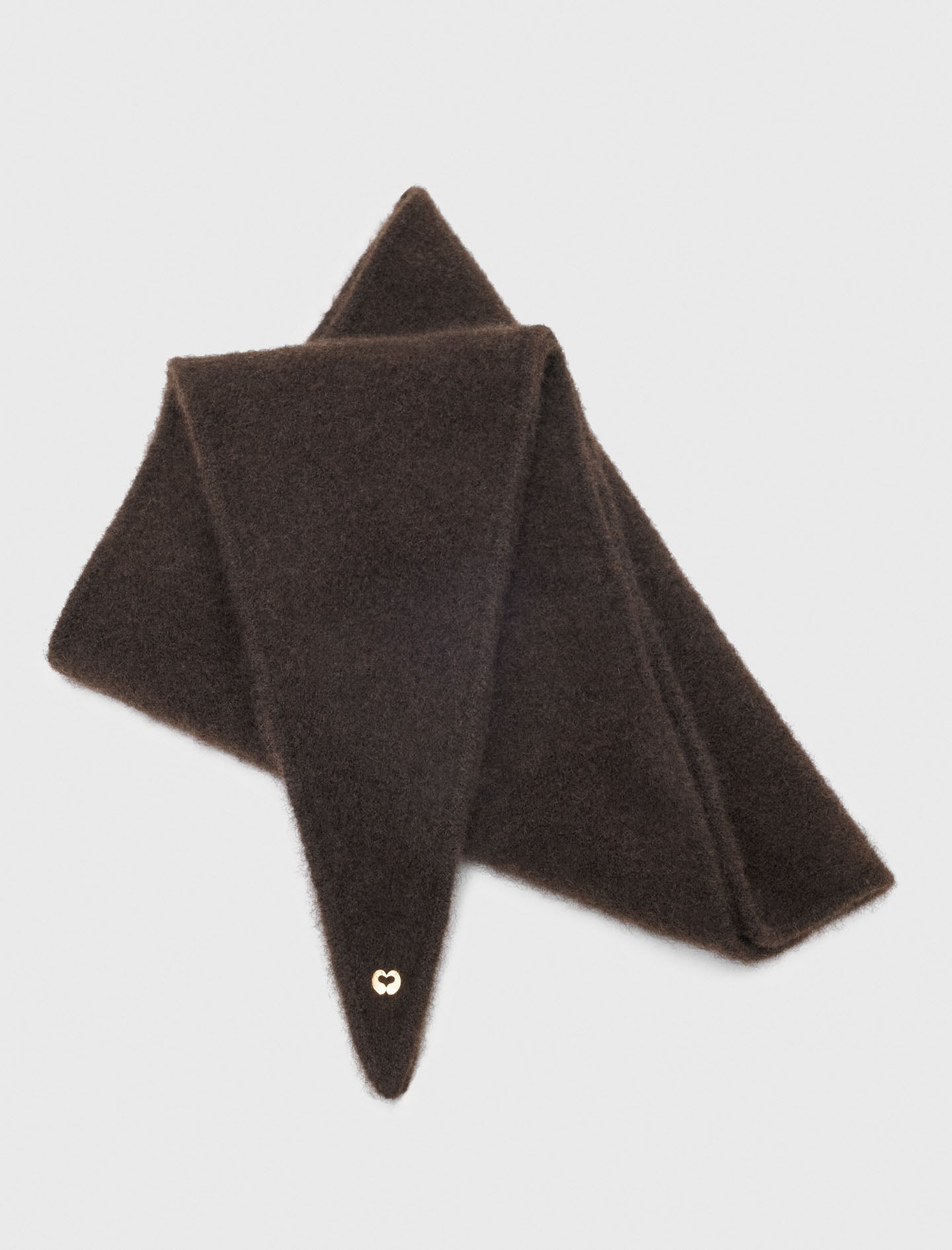 Yak blend triangle scarf Dark Brown
