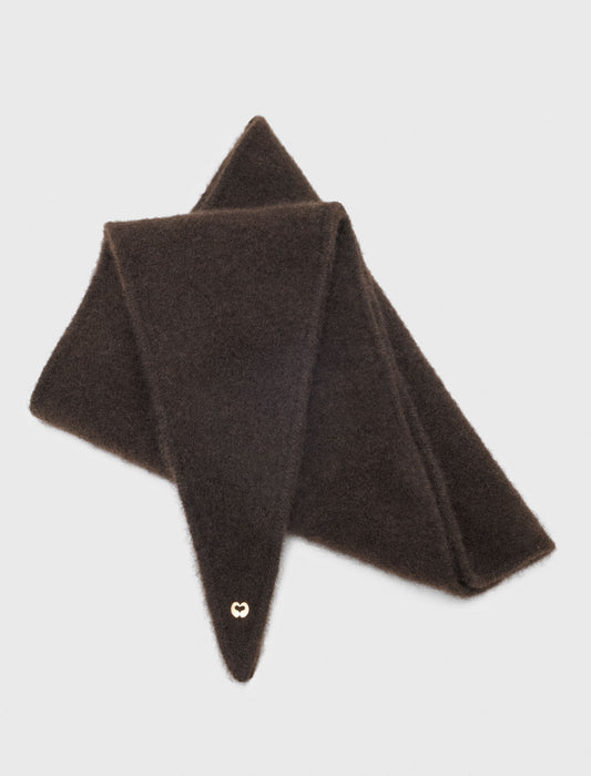 Yak blend triangle scarf Dark Brown