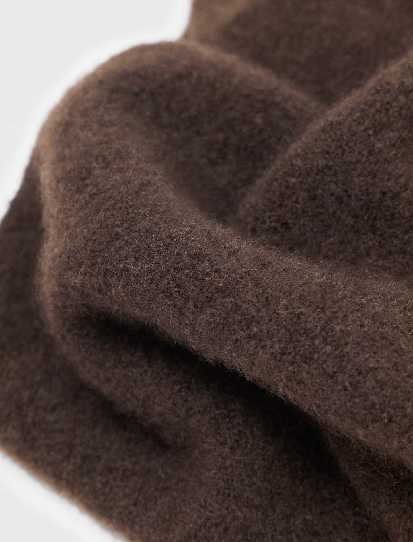 Yak blend triangle scarf Dark Brown