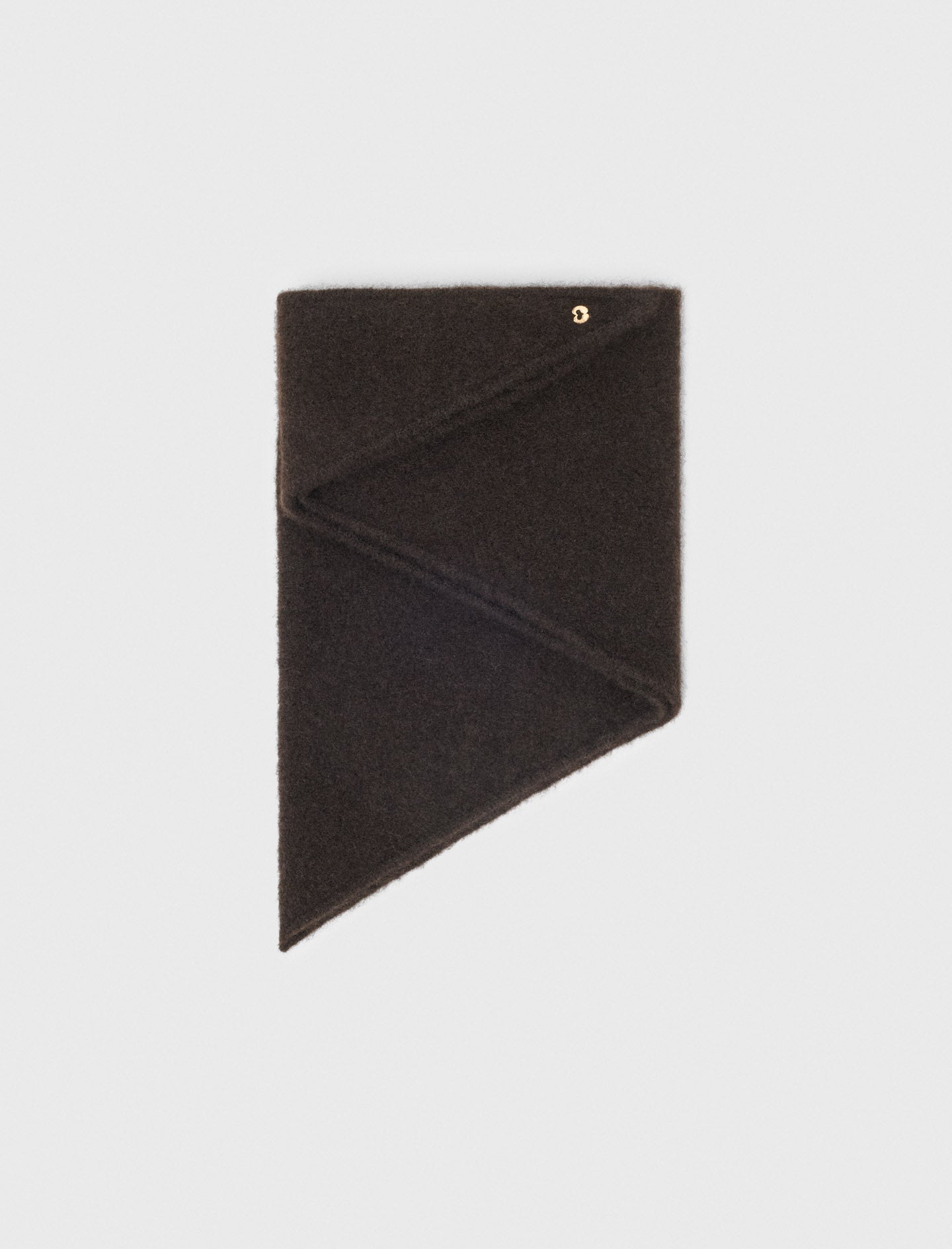 Yak blend triangle scarf Dark Brown