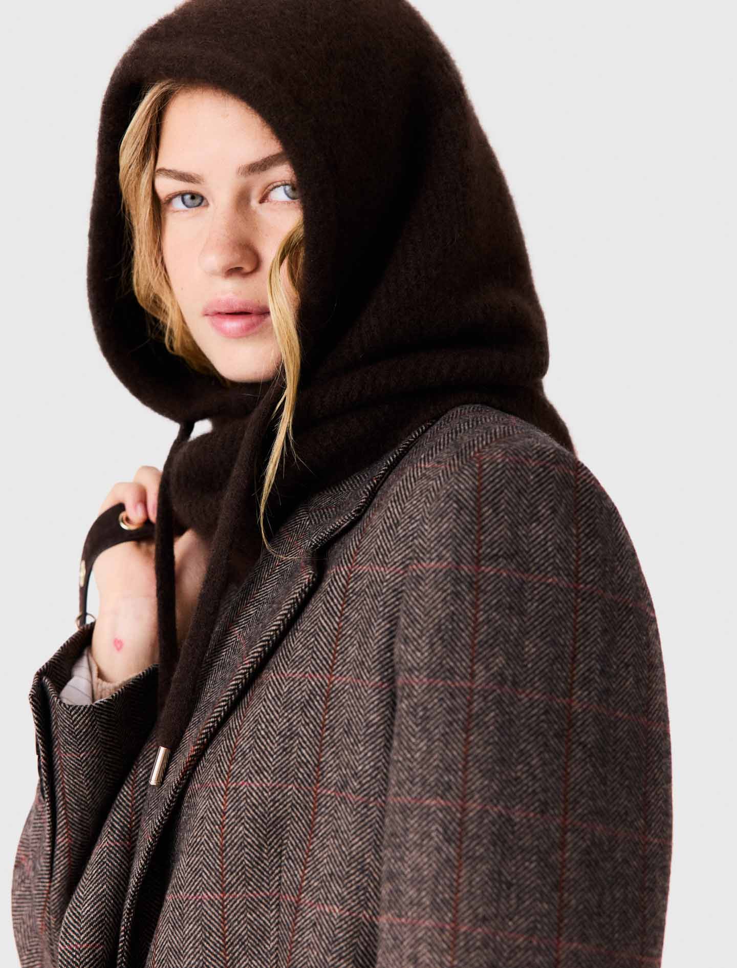 Yak wool balaclava Dark Brown