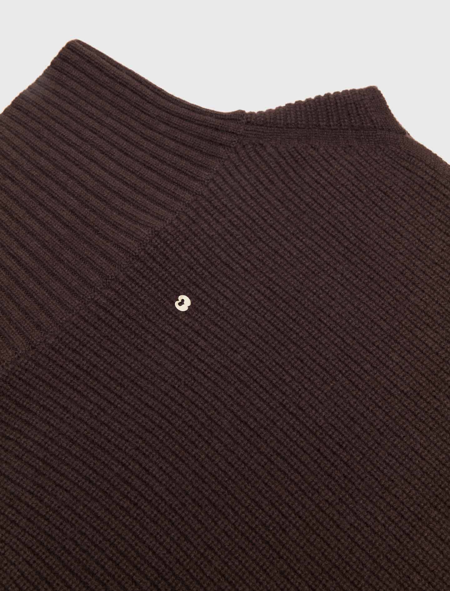 Wool and cashmere collar Dark Brown
