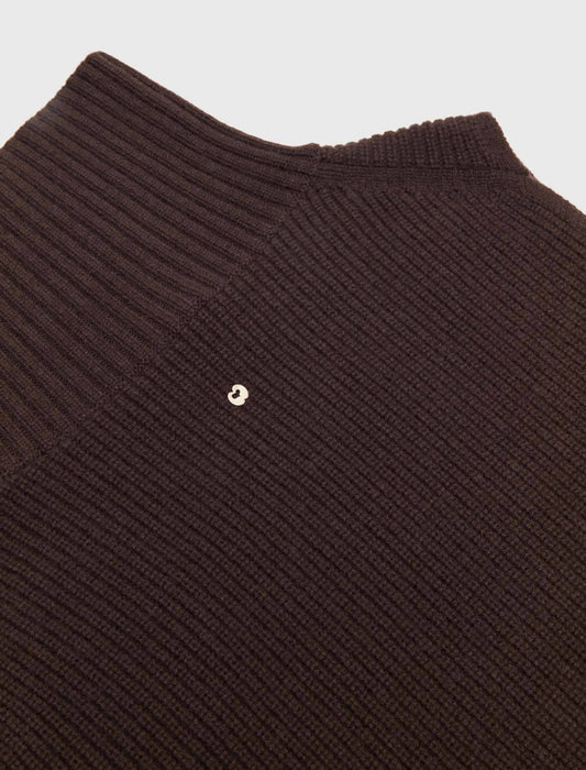 Wool and cashmere collar Dark Brown