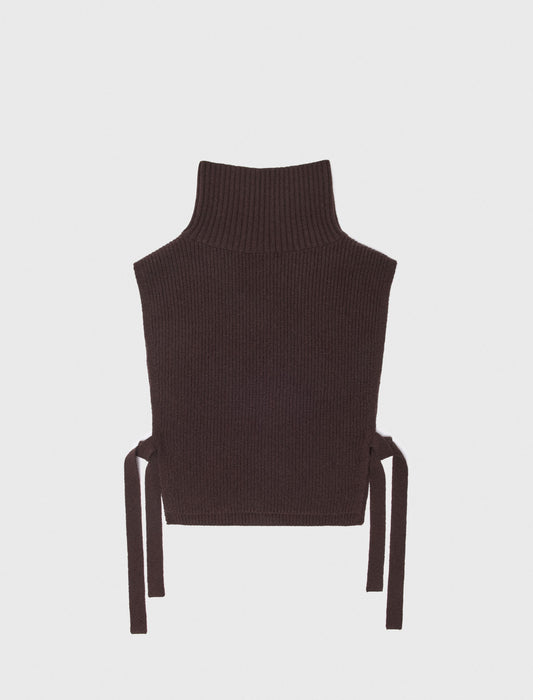 Wool and cashmere collar Dark Brown